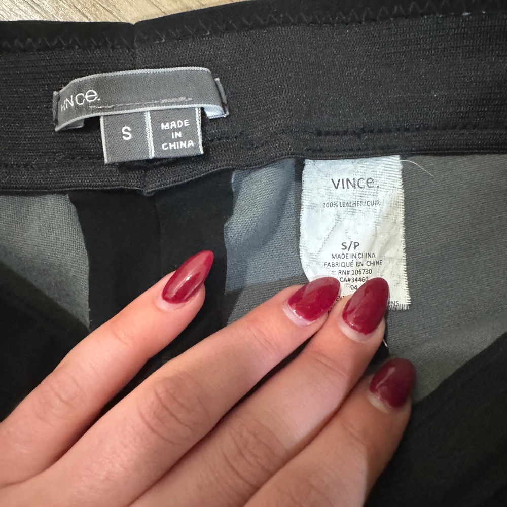 Vince Black leather Leggings